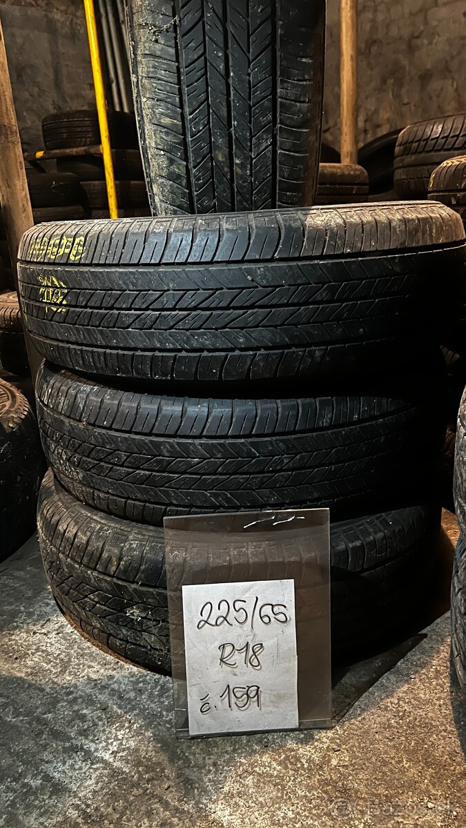 159. Dunlop Grandtrack 225/65 R18 Letná 2010 7mm 4ks 15€/ks