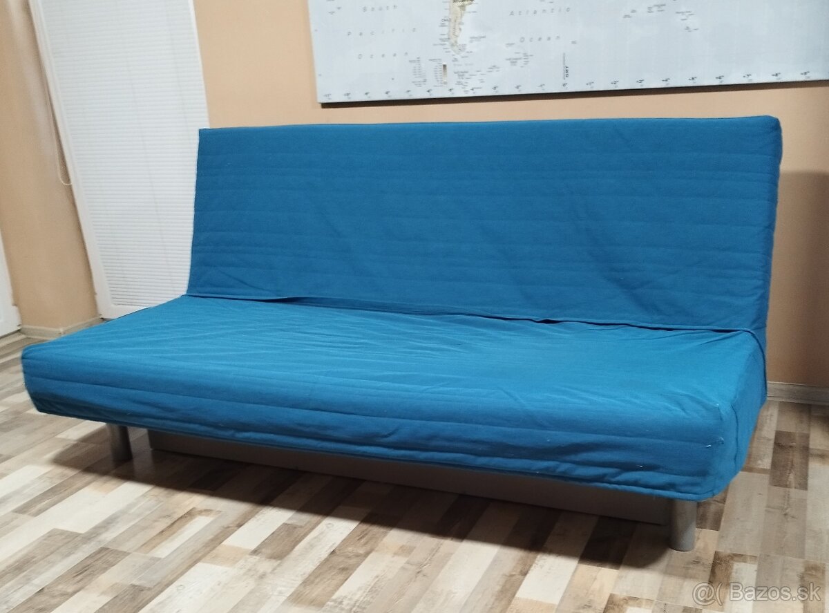 modra rozkladacia pohovka Ikea Beddinge, 140x200 cm