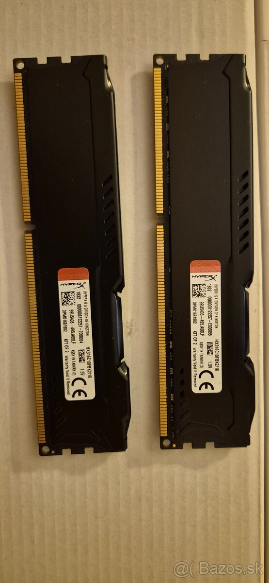 Predam DDR3 16gb (2x8gb) Fury HyperX