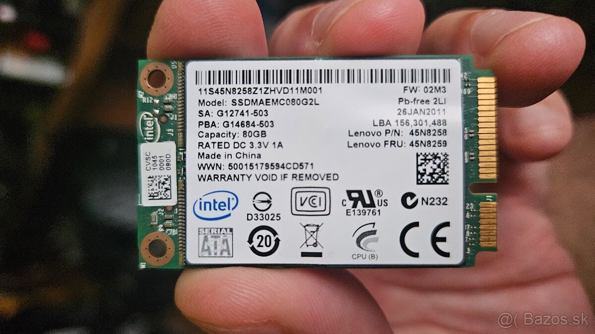 SSD disk INTEL mSata 80 GB