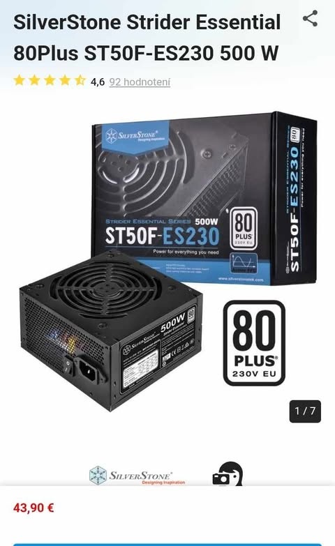 SilverStone Strider Essential 80Plus ST50F-ES230 500 W