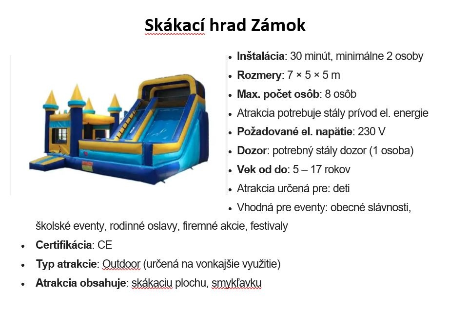 Prenájom skákacích hradov