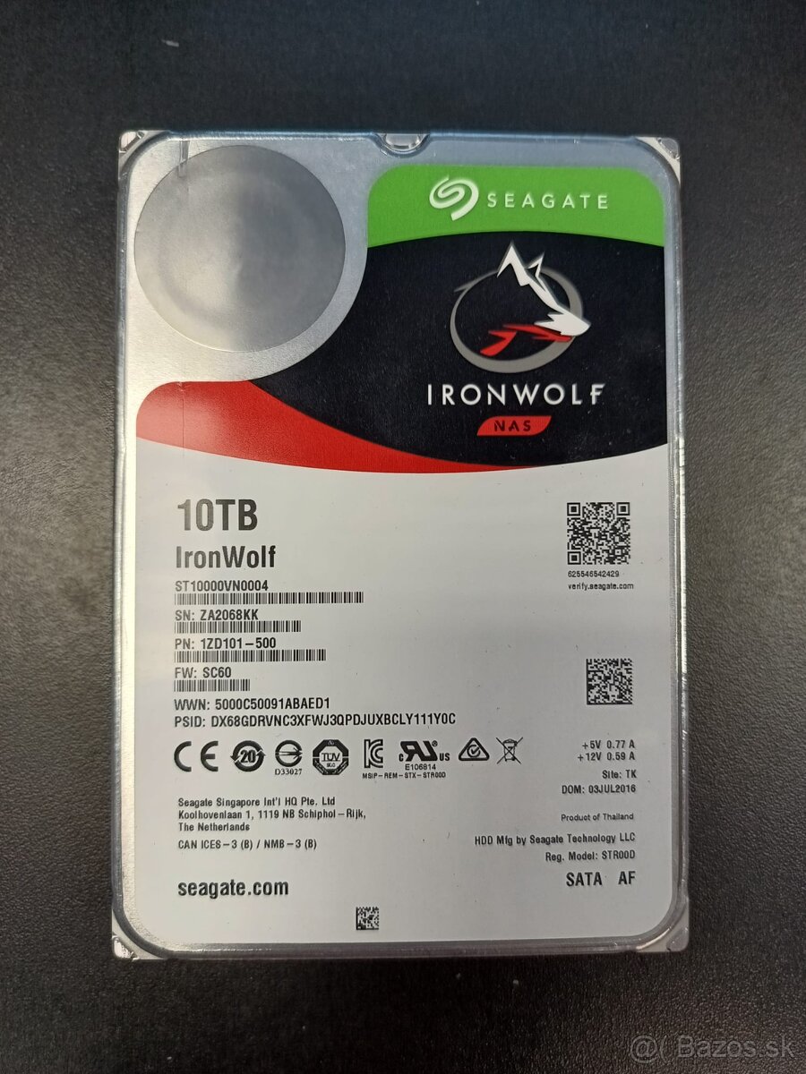 Seagate IronWolf, SATA HDD 3,5" 10TB, 7200rpm, 2kusy