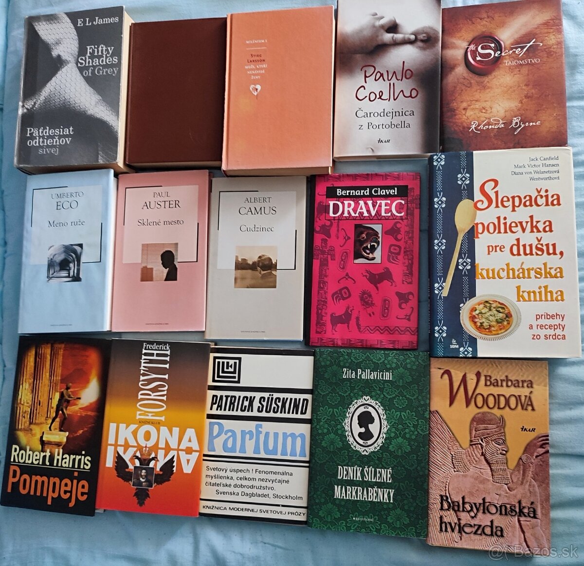 Larsson, E. L. James, Suskind, Coelho, Forsyth, Eco