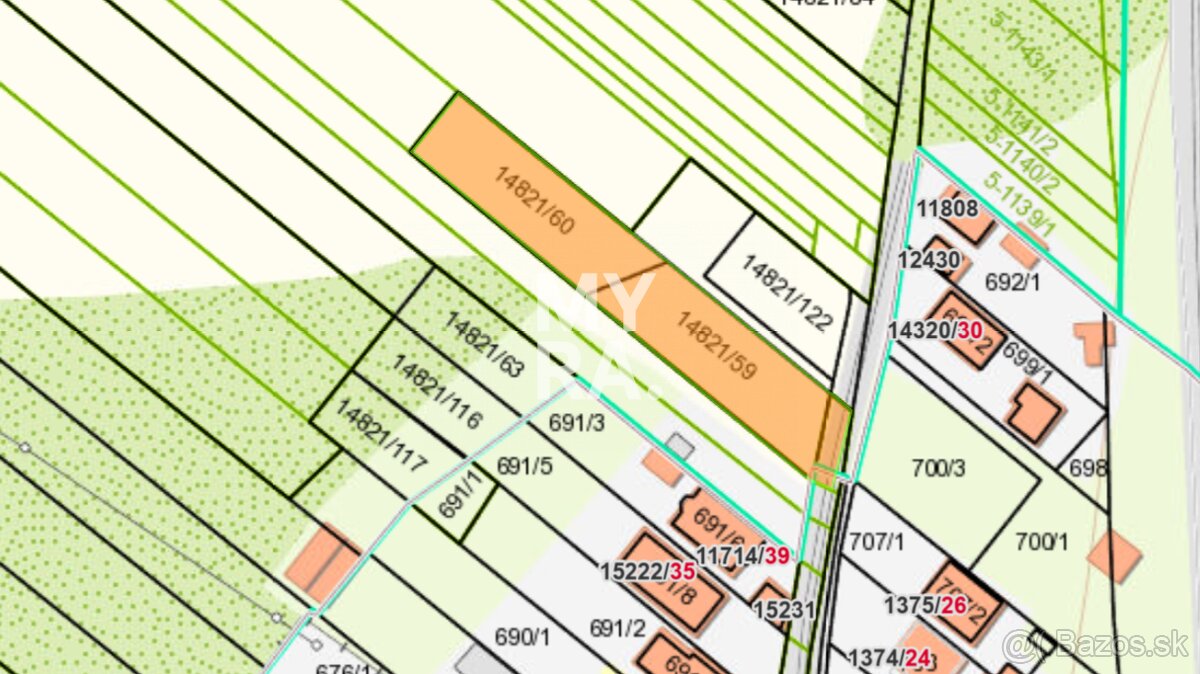 Lukratívny stavebný pozemok pre rodinné domy / 1 280 m2 / ul