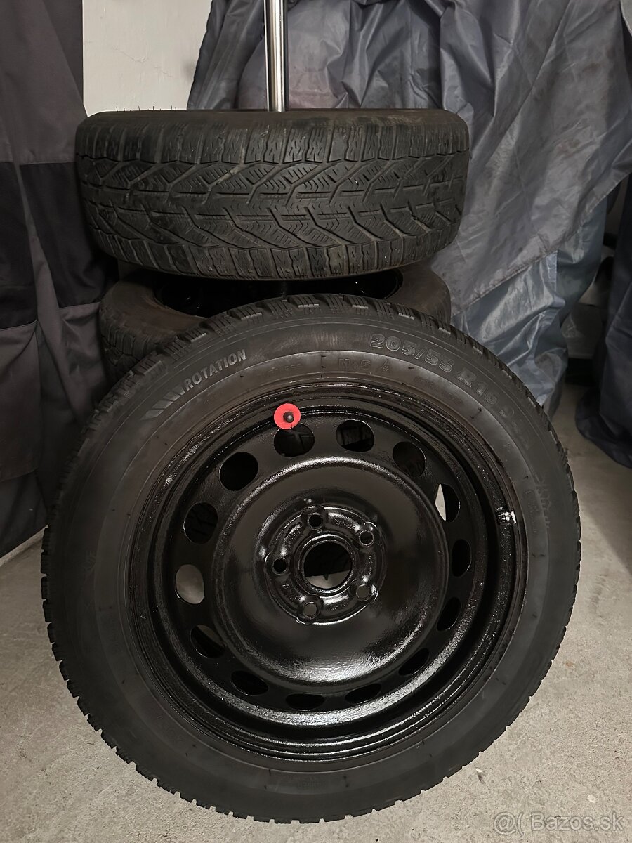 Plechové disky + zimne gumy 205/55 R16