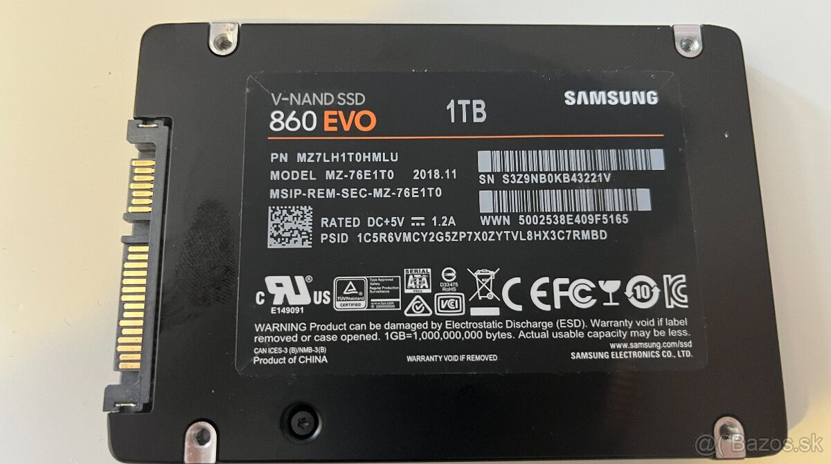 SSD disk 2,5 Samsung 860 EVO 1TB notebook