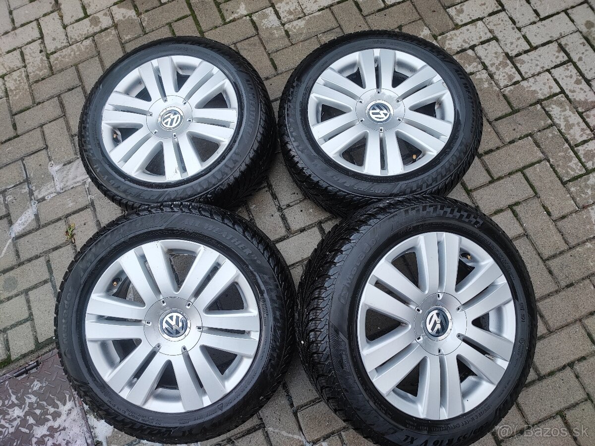 Predám celoročnu sadu kolies 206/55R16 rozteč 5x112 R16