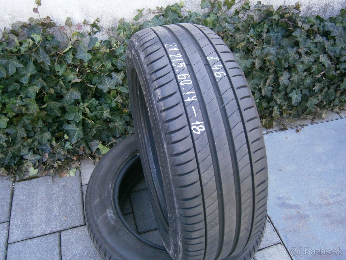 Predám 2x letné pneu Michelin 215/60 R17 96VXL