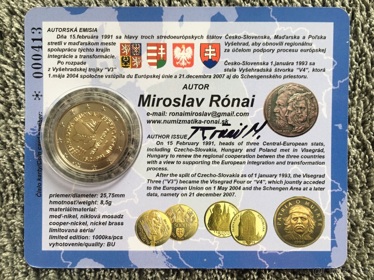 2 euro SLOVENSKO 2011 VIŠEHRAD COINCARD - EDÍCIA RÓNAI