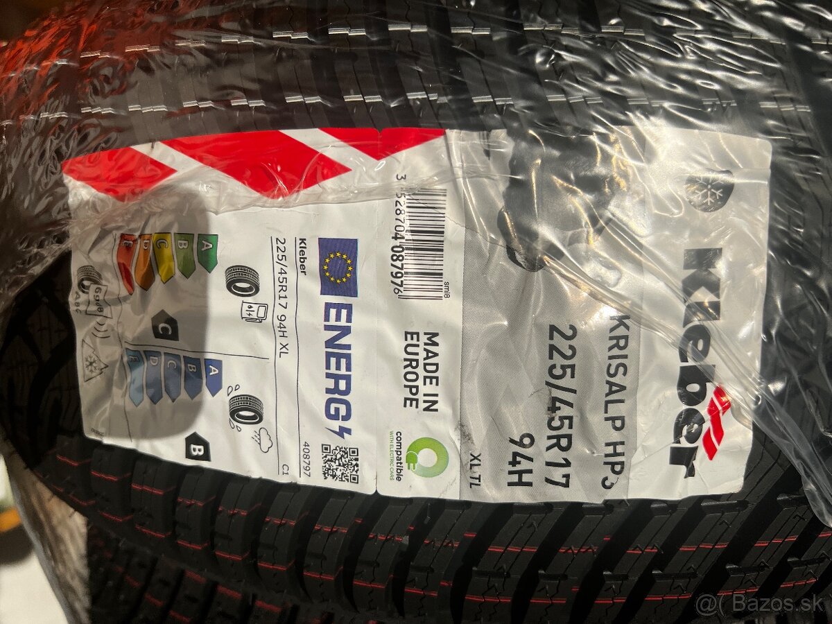 Predam zimne pneu Kleber 225/45R17 NOVÉ