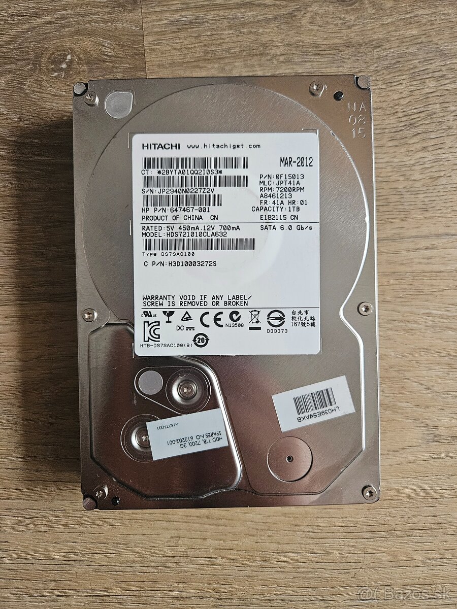 HDD 3,5" 1TB SATA Hitachi (1x)