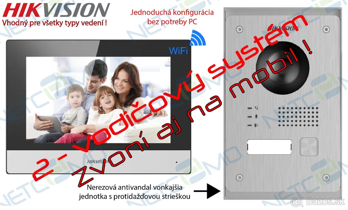 2-vodičový videovrátnik Hikvision DS-KIS703Y-P(O-STD)