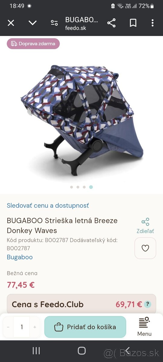 Letná strieška bugaboo