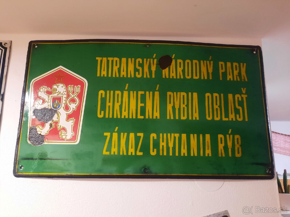 Smaltovana tabula cedula tatranský národný park