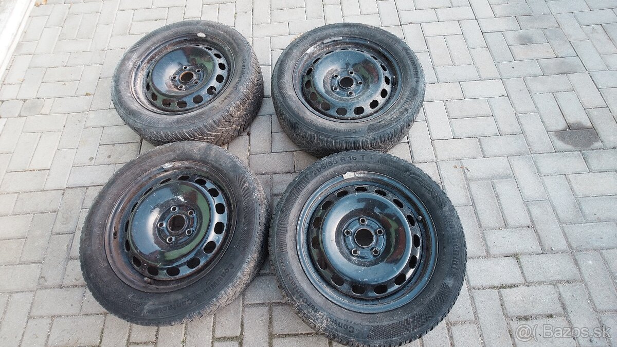 Zimná sada plechové disky 205/55r16 6jx16et40 5x112 57.1