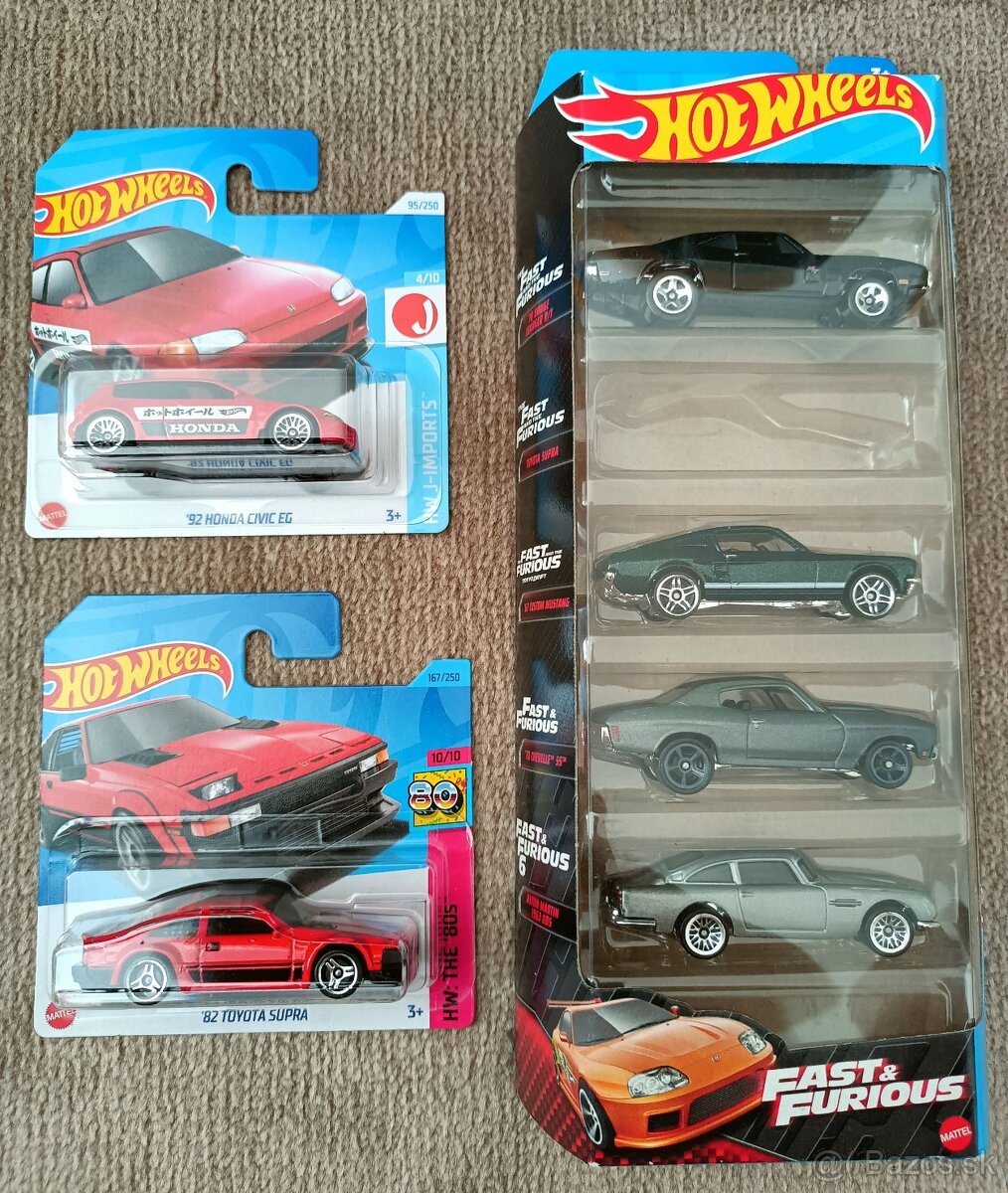 Hot Wheels Civic, Supra, Fast and Furious