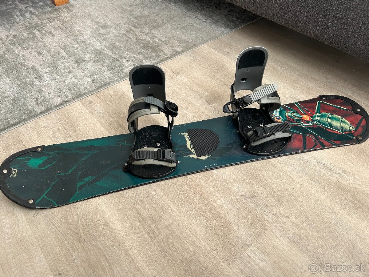 Detský snowboard s viazaním, dĺžka 114 cm