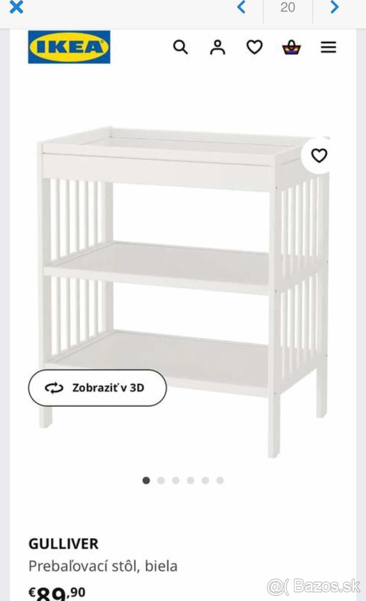 Prebaľovací pult Ikea