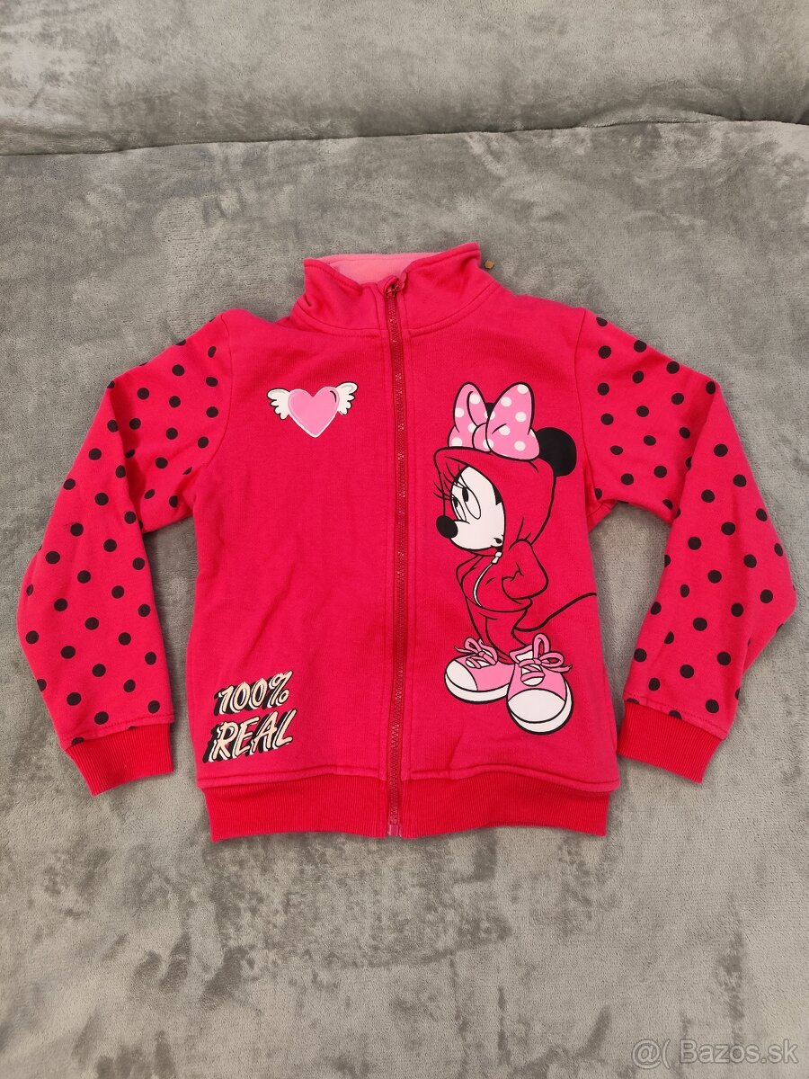 Dievčenská detská Minnie Mouse ružová mikina