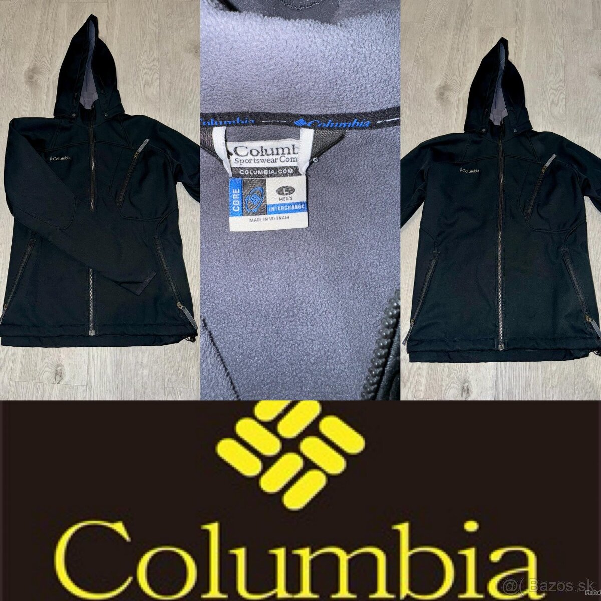 columbia original black softshellova sportova bunda panska