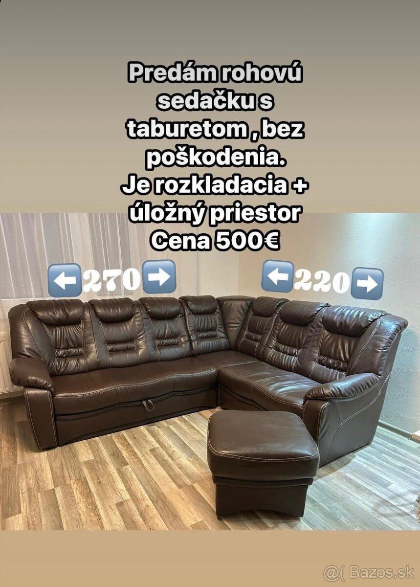 Predám rohovú sedačka