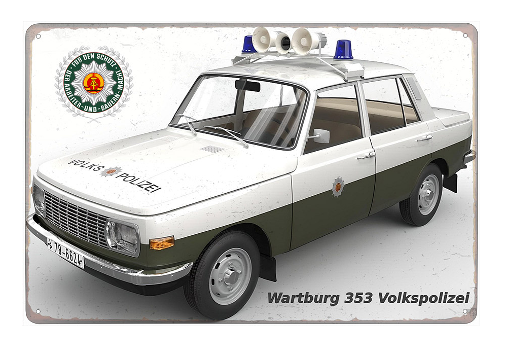 plechová cedule - Wartburg 353 Volkspolizei