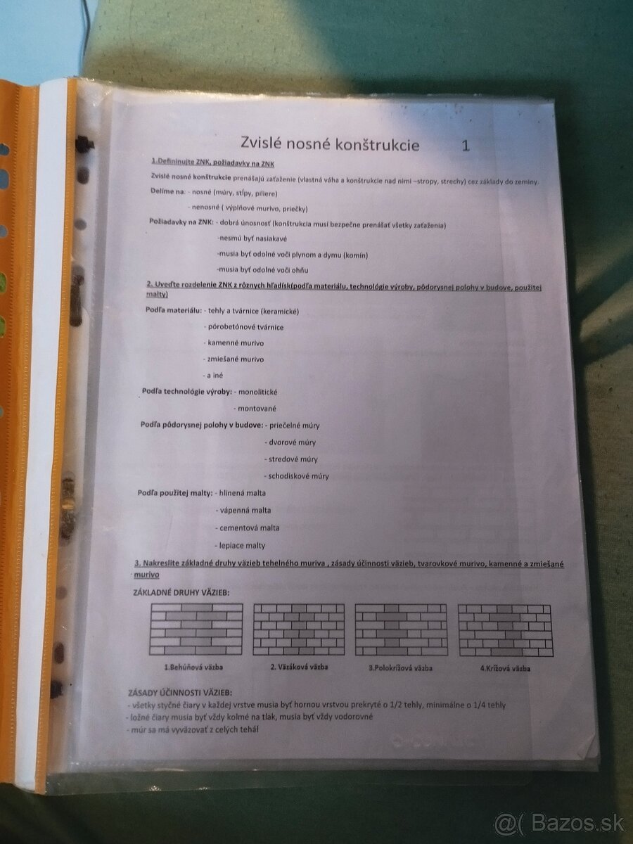 Vypravovane maturitne otazky - SPŠ odbor stavbárstvo