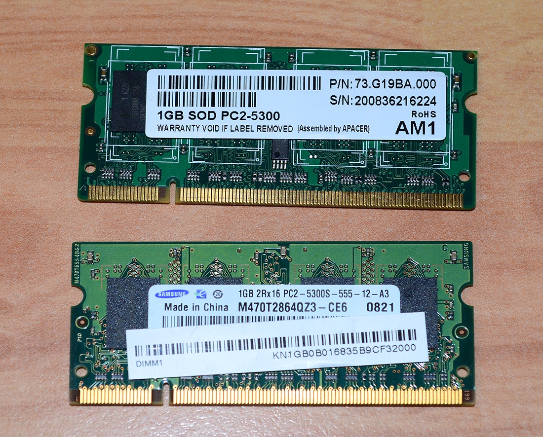 RAM Pamate 2GB, 1GB  pre notebooky a PC