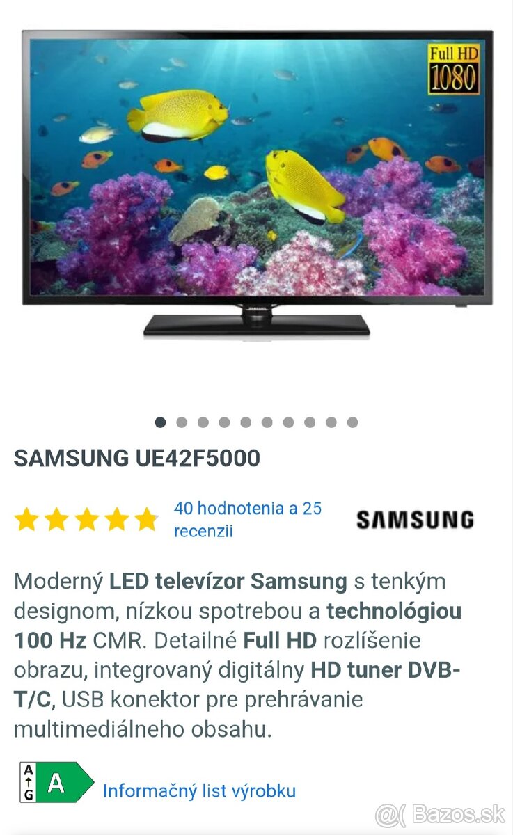 Predam televizor SAMSUNG 42"