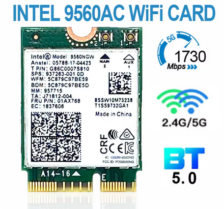 Intel Bezdrôtová karta BT 5.0, WiFi karta 2.4g/5GHz