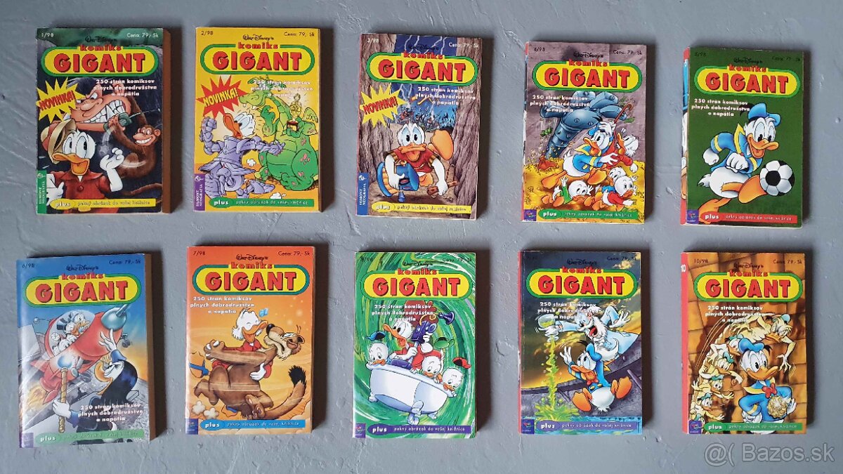 Predám kompletný zväzok komiks Gigant r.1998 diely 1-10