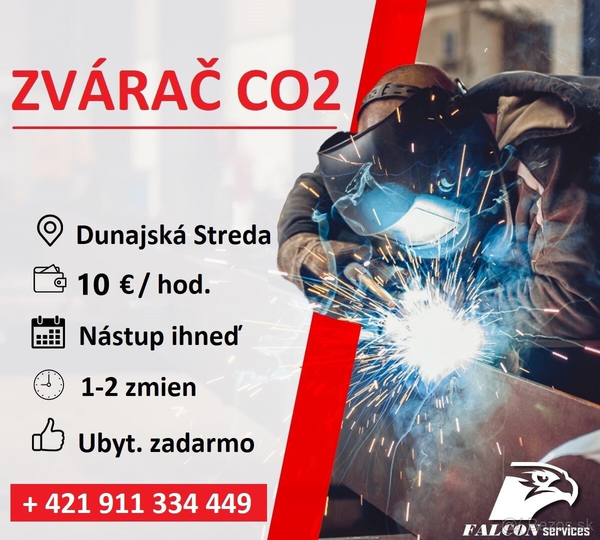 ❗️HĽADÁME ZVÁRAČOV CO2❗️UBYTOVANIE ZADARMO ❗️