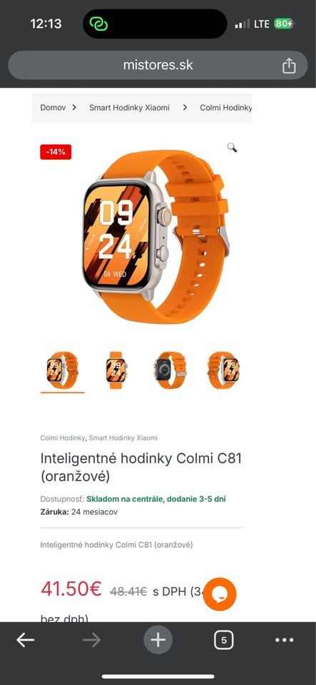 Smart hodinky Colmi c81 (podobné ako apple watch ultra)