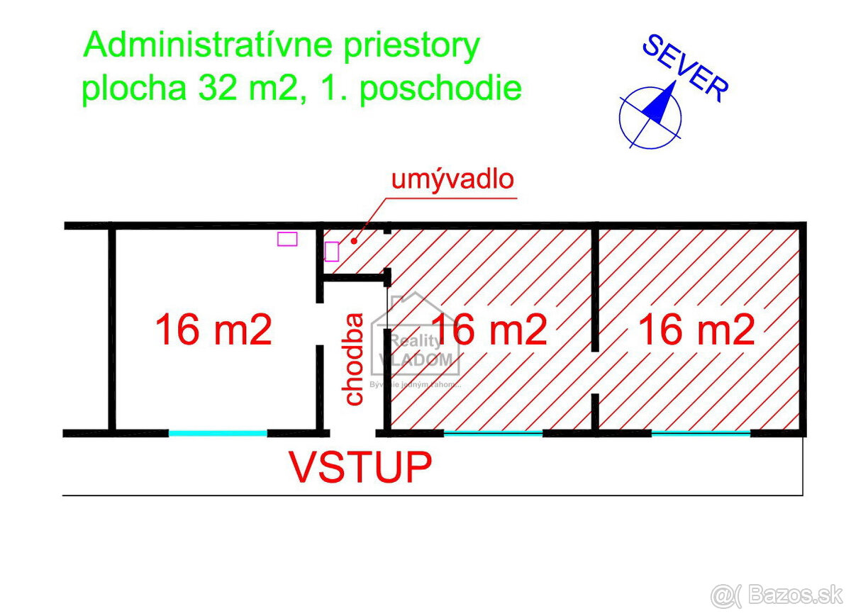 • Dve kancelária s plochou celkom 34 m2 a parkovanie k tomu.