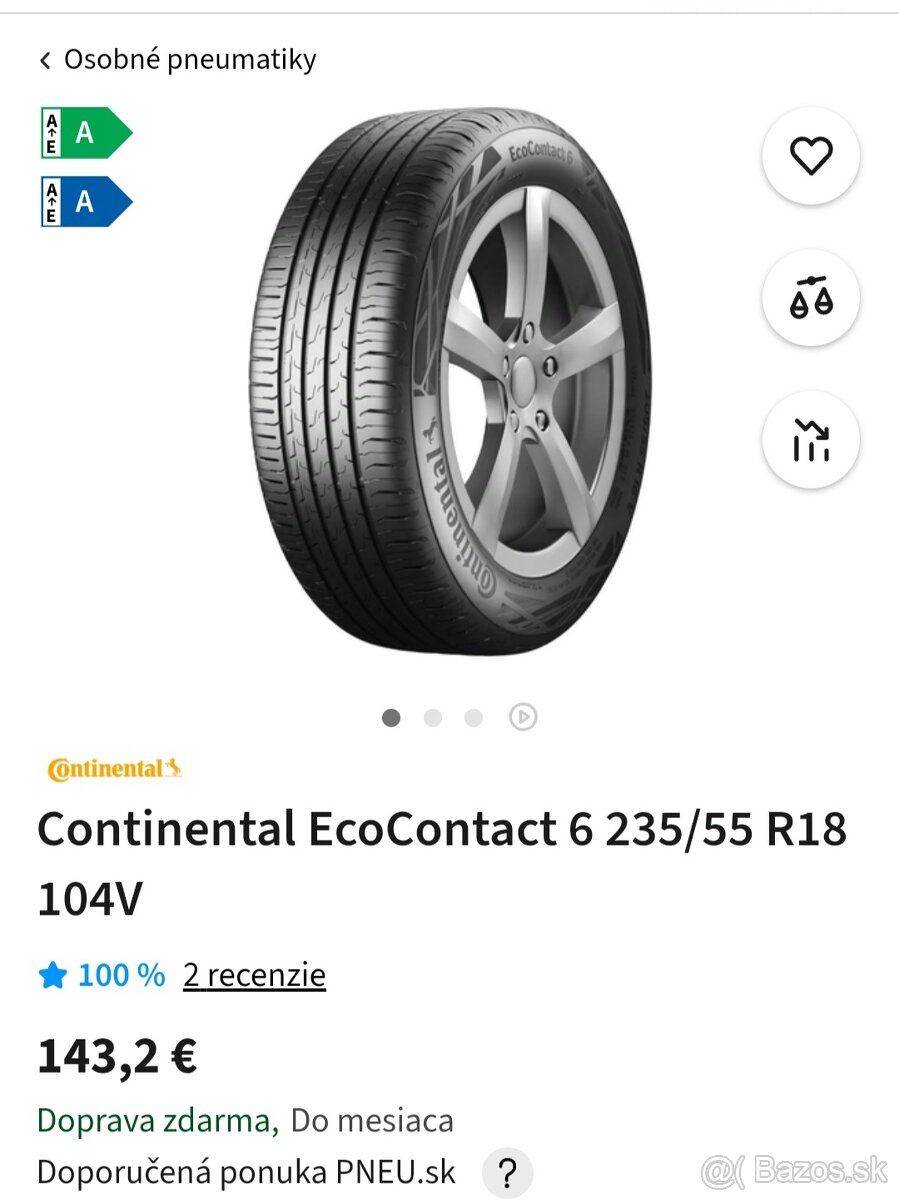 Continental 235/55 R18 letné