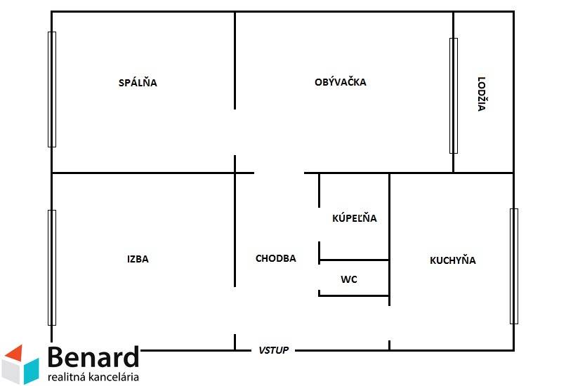 3-IZBOVÝ BYT S LODŽIOU , A.PRÍDAVKA, SÍDLISKO 3 ,PREŠOV