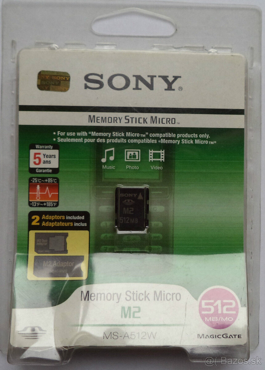 Predám pamäťovú kartu SONY Memory Stick micro 512 MB