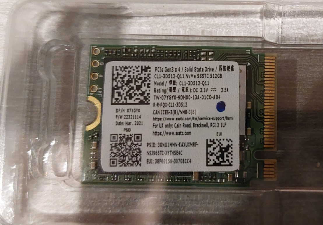 Maly a rychly Nvme SSD 512Gb