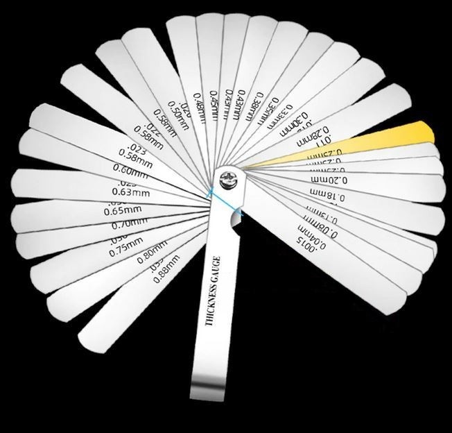 Mierky na meranie vôle ventilov 0,04 - 0,88 mm, 32 listov