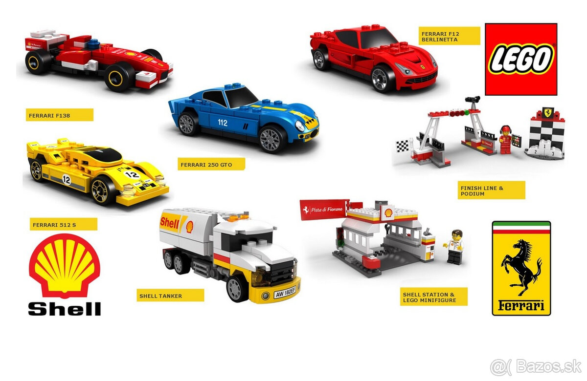 LEGO® SHELL Ferrari komplet seria (7 modelov)