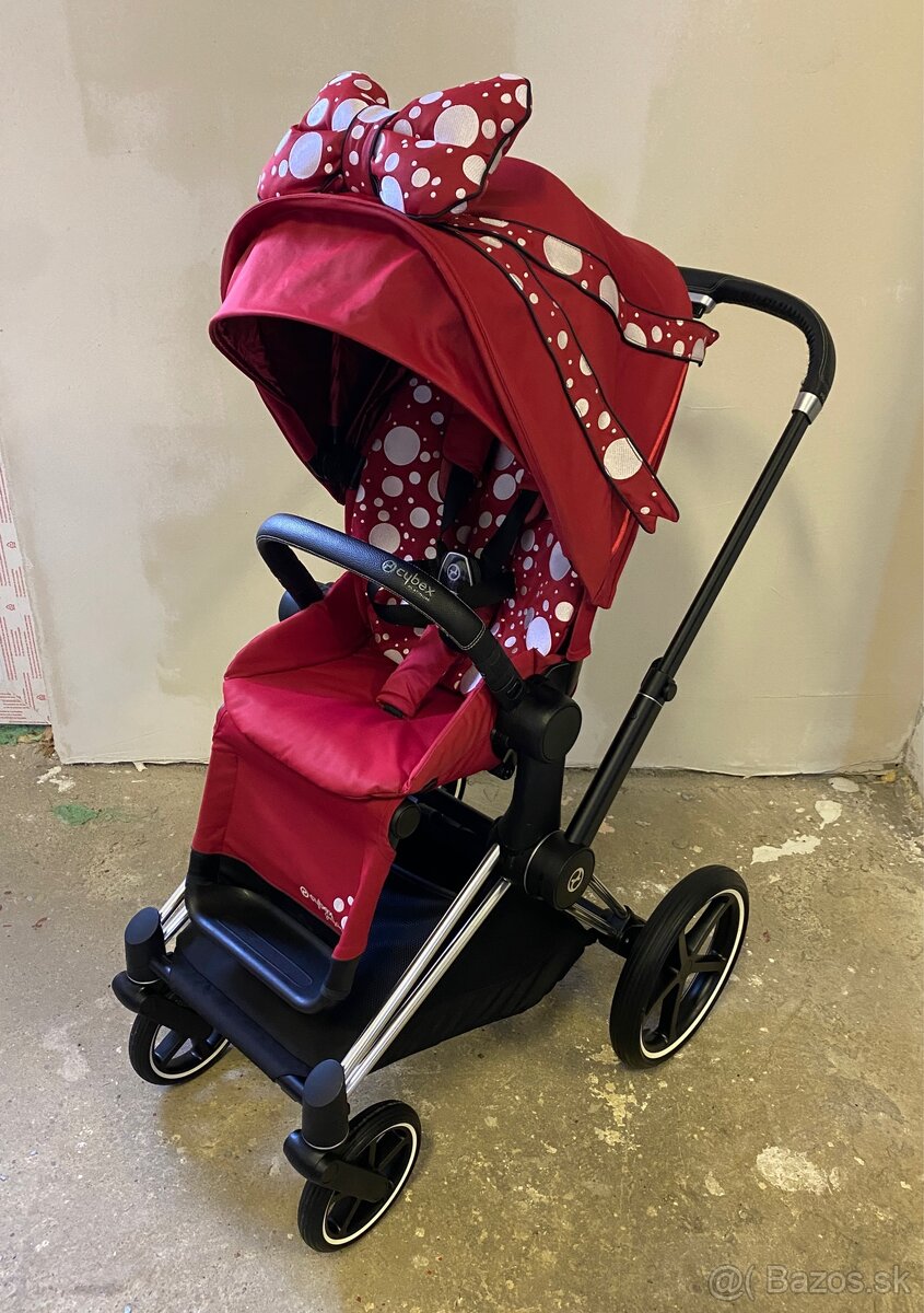 Športový kočík Cybex Priam Chrome Black - Petticoat Red