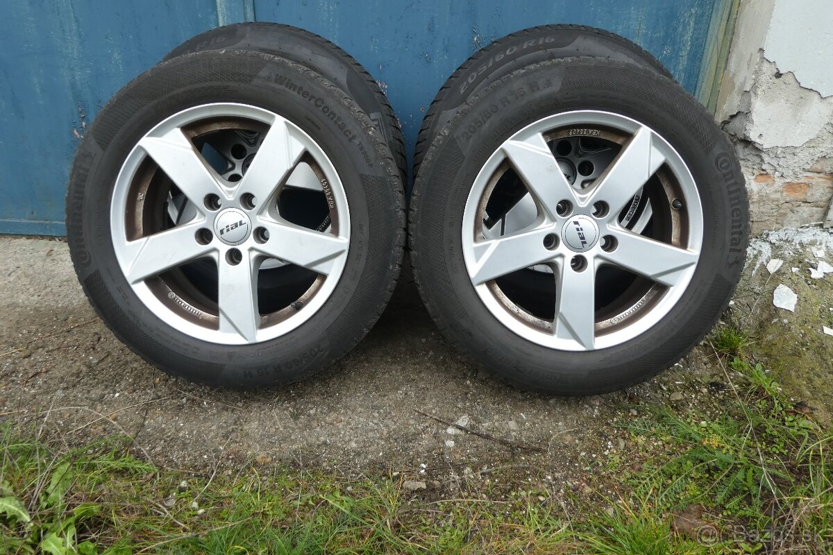 Alu. disky so zimnymi gumamy Continental 205/60 R16