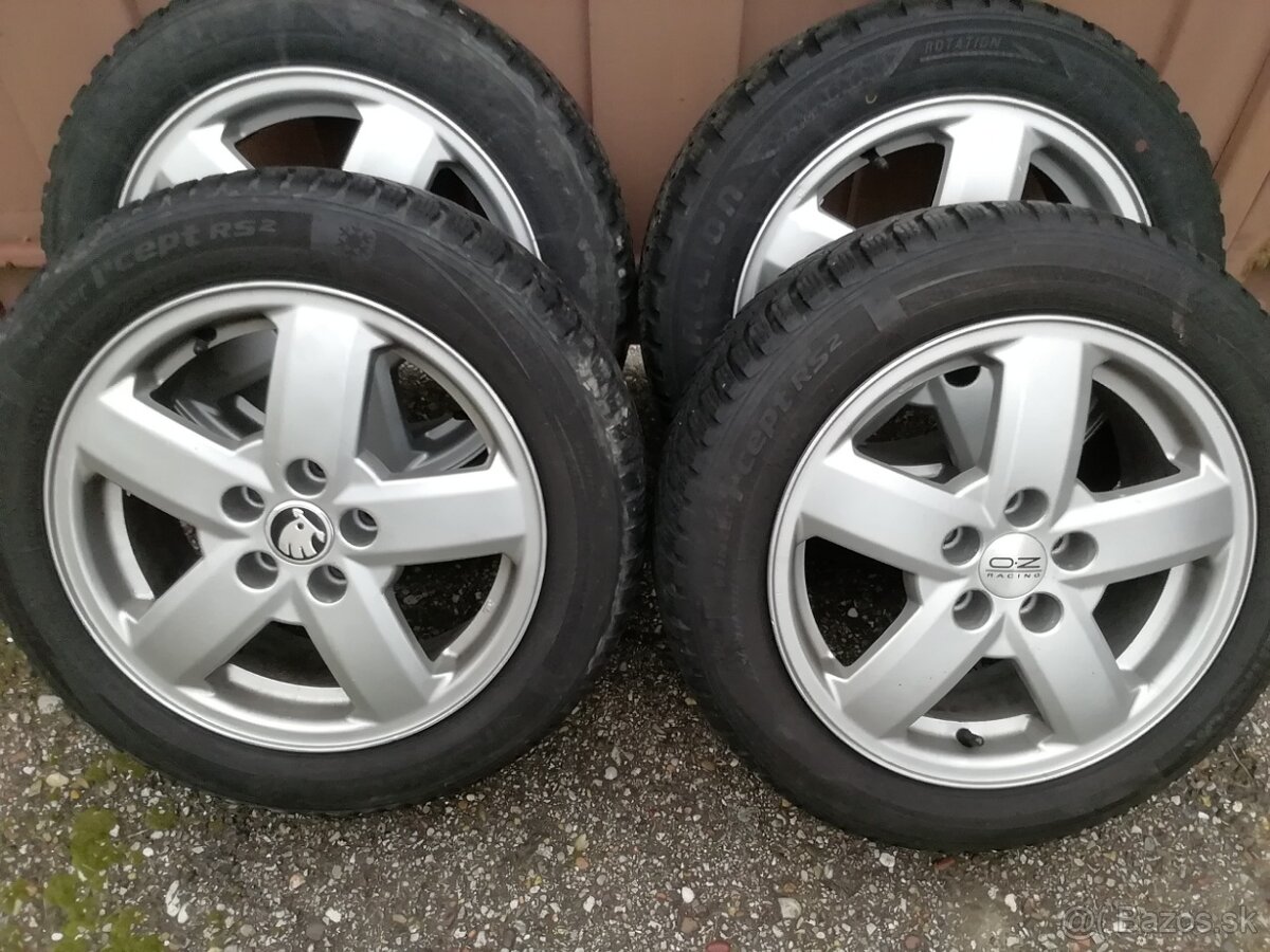 Alu disky škoda 5x100 r15+zimné 175/60 r15