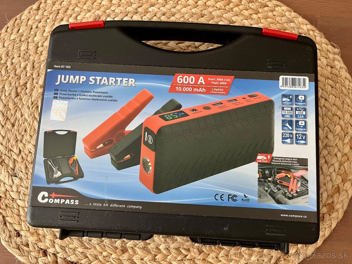 COMPASSS Powerbank s funkciou JUMP STARTER 10000 mAh 600 A