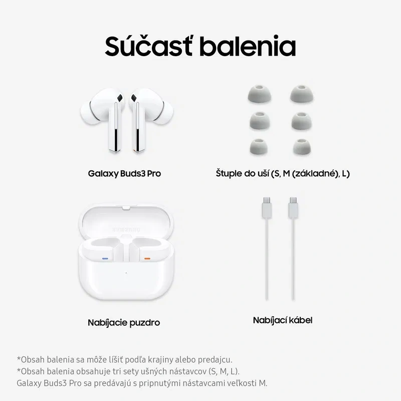 Samsung galaxy buds 3 Pro biele sluchátka