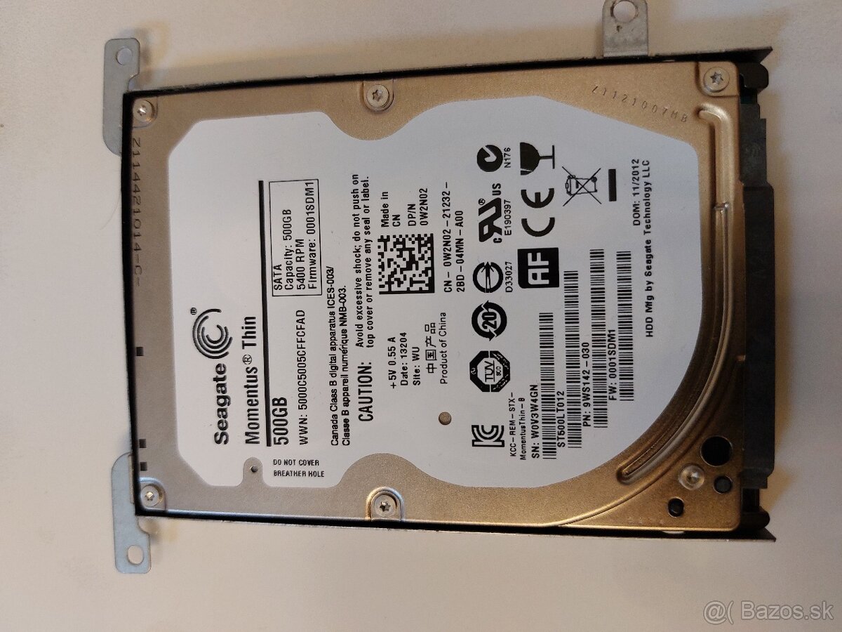 500GB SATA HDD Seagate 2.5"