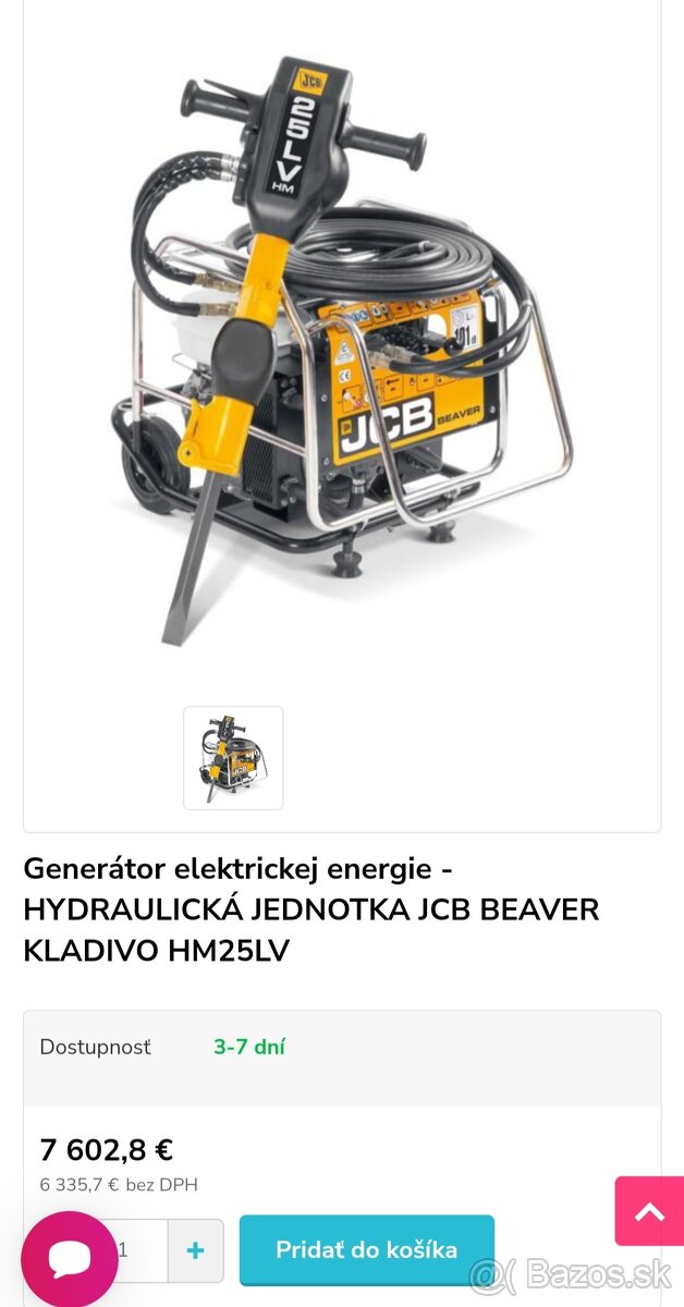 Búracie kladivo, hydraulicka zbijačka, JCB Beaver Motorová,