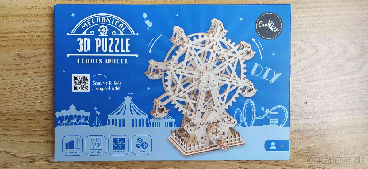 Puzzle drevené 3D a iné