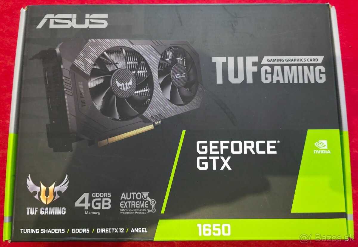 Asus TUF Gaming GeForce GTX1650 4GB GDDR5 komplet krabica